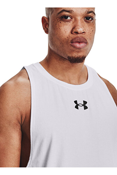 Under Armour 1361901-UA BASELINE COTTON TANK Beyaz - Siyah Erkek O Yaka Loose Fit Atlet