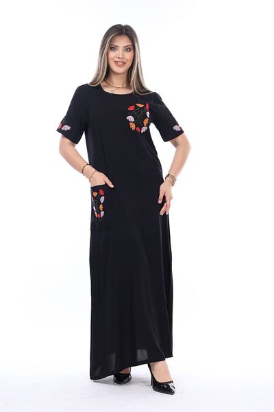 mervemoda Γυναικείο καλοκαιρινό κοντομάνικο υφαντό φόρεμα