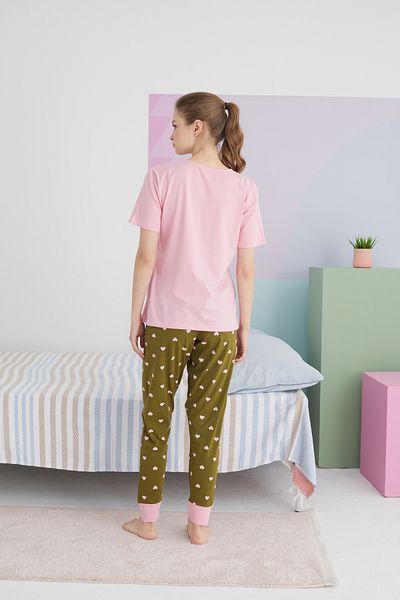 Siyah İnci Colorful Cotton Knitted Pajama Set