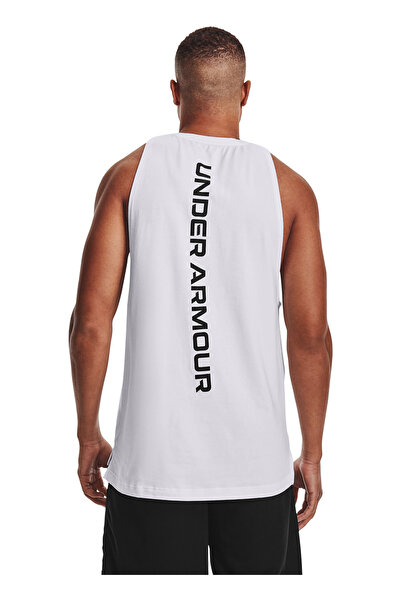 Under Armour 1361901-UA BASELINE COTTON TANK Beyaz - Siyah Erkek O Yaka Loose Fit Atlet