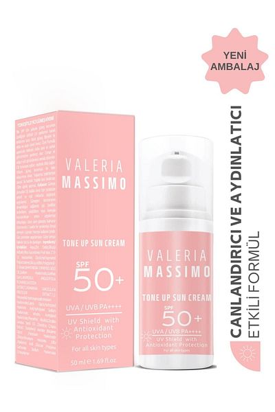 Valeria Massimo واقي شمسي للوجه بعامل حماية من الشمس SPF 50 لتفتيح البشرة ومعادلة لونها - حماية عالية 50 مل