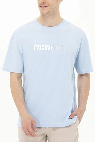 oneagılyazı Unisex Why Not Oversize Printed Crew Neck T-shirt