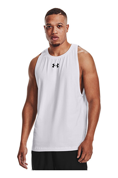 Under Armour 1361901-UA BASELINE COTTON TANK Beyaz - Siyah Erkek O Yaka Loose Fit Atlet