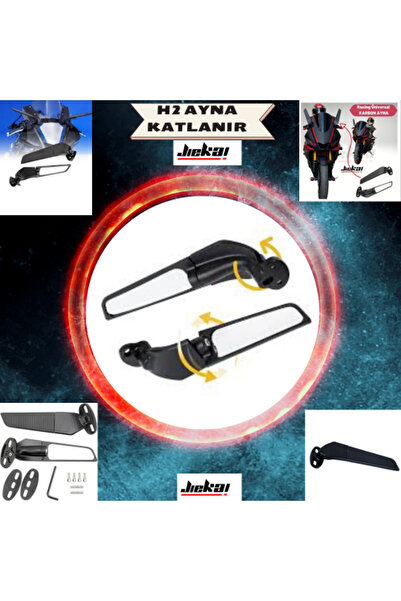 JİEKAİ H2 AYNA SPOR KATLANA BİLİR ÜNİVERSAL AYNA KARBON