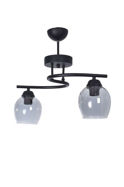 MARKATECH Fuji Living Room - Kitchen - Bedroom Black Color Case Smoked Glass Double Chandelier