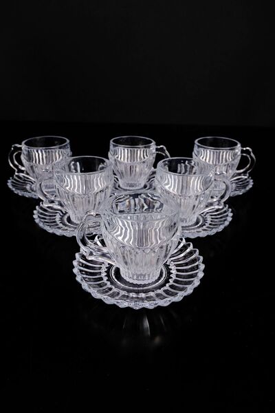 Digithome Wave 12 - 60 Ml Glass Coffee Tea Mug and Cup Set C1-1-276