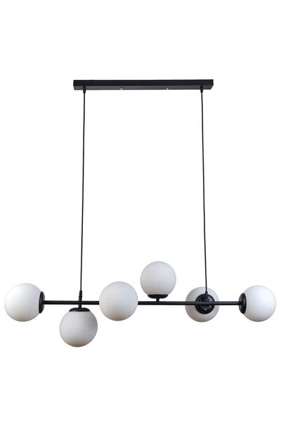 MARKATECH Milano Modern Tasarım Salon Yemek Odası Mutfak Siyah Renk Beyaz Cam...