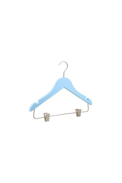 NYN 3-7 Years Old Wooden Children's Hanger with Blue Pegs - 12 Pieces