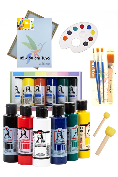 Artshop Südor 6x70 ml Ana Renk Akrilik Boya, 35x50 cm 1.Sınıf Tuval, NO: 2 Ze...