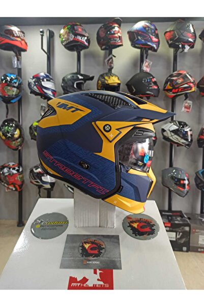 MT Helmets Street Fighter Totem C3 Mat Sarı Modüler Çene Kask
