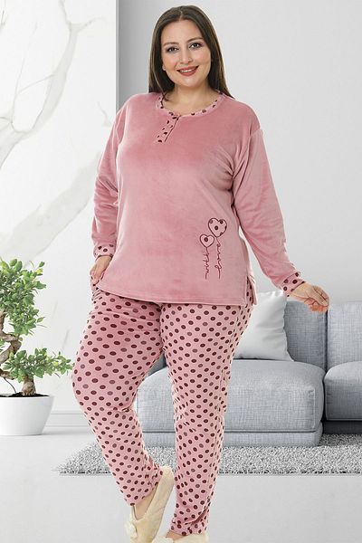 Bella Linda Soft Velvet Large Size Women's Pajama Set