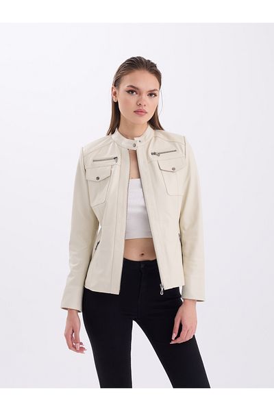 CE-YIL DERİ ÜRÜNLERİ Genuine Leather Women's Coat