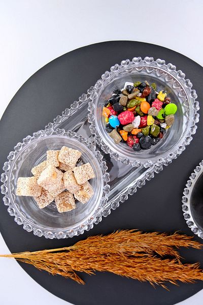 Digithome 25 Cm Heart Beaded 3 Piece Presentation Cookie Holder - SUR-11 C320.049
