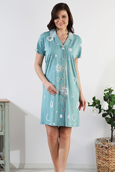 Bella Linda Γυναικείο νυχτικό φόρεμα Luna Buttoned