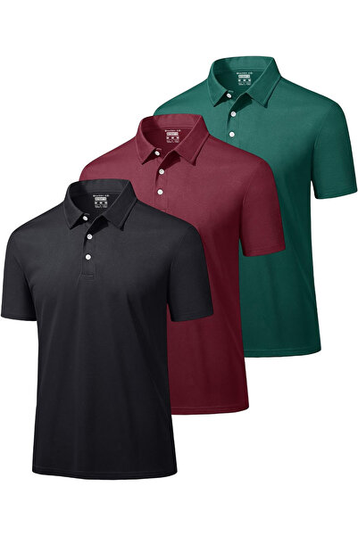 GHASSY CO. Ghassy Co. Erkek 3'lü Set Taktik Polo Yaka Gömlek Hızlı Kuruma Nem...