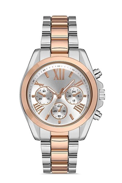 ÇENÇEN Gümüş Rose Iki Renk Kordon Kadın Kol Saati Limited Edition