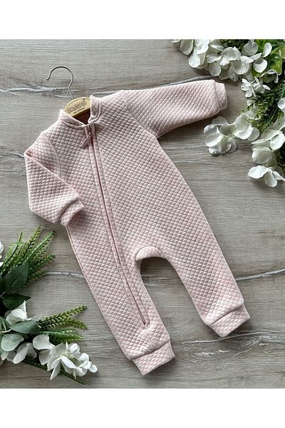 PATSAN Basic Seasonal Quilted Sparkly Baby Jumpsuit Pink