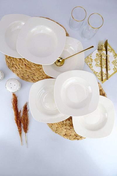 Digithome Terra 6-Piece Porcelain Pit Dinner Plate Set 21 Cm Cream - TL4034620 C320.225