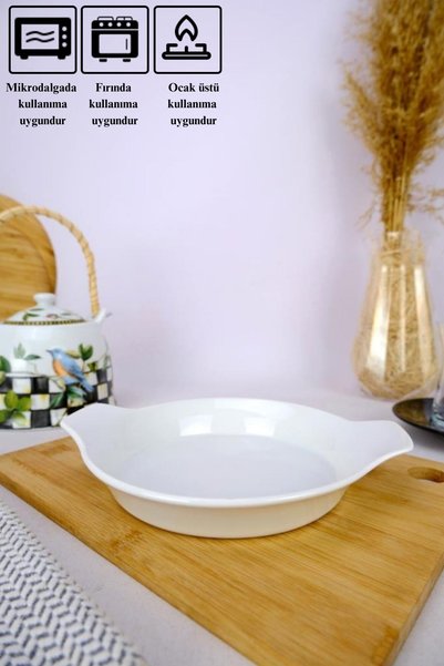Digithome Porselen Kahvaltılık Sahan Isıya Dayanıklı Servis Sunum Tabağı Oval...