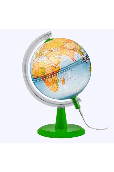 Gürbüz Modern Fiziki Dünya Küre - Led Işıklı Aydınlatma (İngilizce)  Ø 20cm