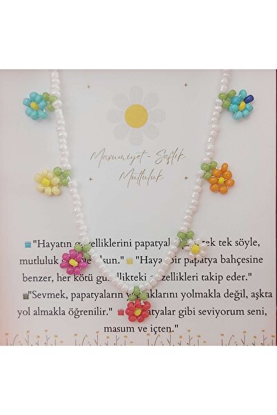 toptanhanem Miyuki Kum Boncuklu Renkli Papatya Kolye - Yazın Modası, Alerji Y...
