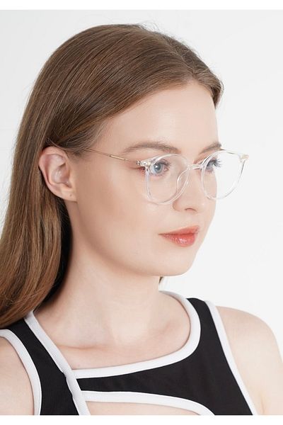 LOOKUP Evan Blue - Light Protected, Anti Blue Light Glasses, Changeable Glasses and Oval Frame