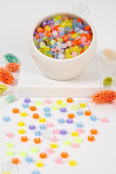 LANDOFACCESSORY 4x7 Mm Plastic Flat - Mixed Letter and Transparent Color A-Z ...