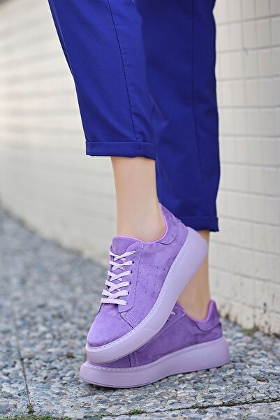 LEYDİ SHOES Γυναικεία αθλητικά παπούτσια Benfica Purple Suede