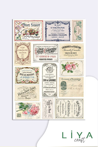 LiyaCraft Vintage Sticker Planner Ajanda Bullet Journal Için Uygun Set