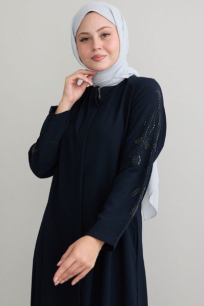 InStyle Navy Blue Leaf Pearl Ferace