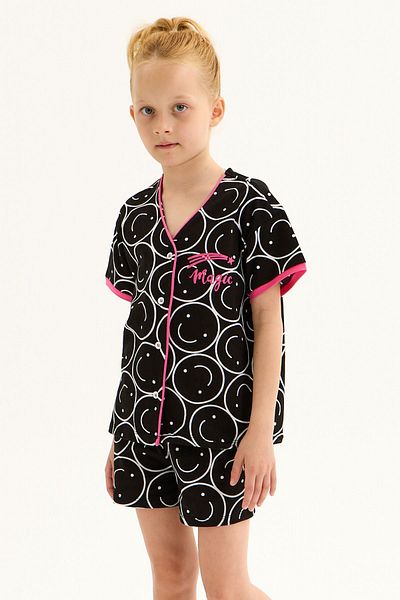 LILIAN Seturi de pantaloni scurți Smiley Stars Seturi de pijama pentru mama și fiica. Vândut separat Prețurile sunt diferite