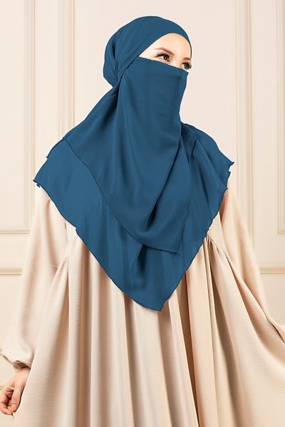 Ns nowascarf Sufle Khimar Hijab Veil Shawl Oil Blue