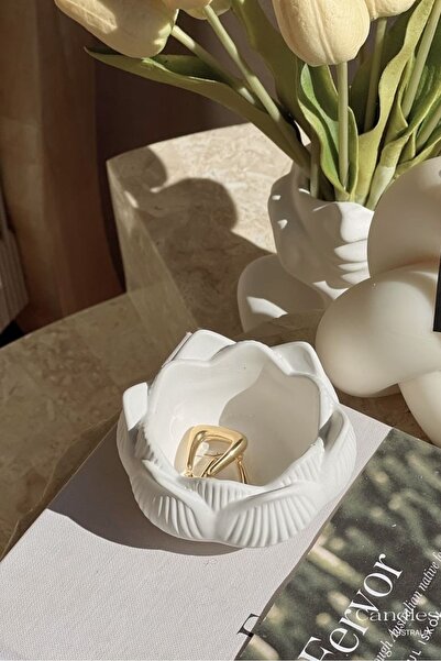 Mandalin Art Studio طبق مجوهرات صغير مزخرف على شكل لوتس، طبق شموع 9 سم