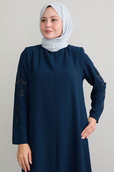 InStyle Indigo Ferace με Πέρλες Φύλλων Μανίκια
