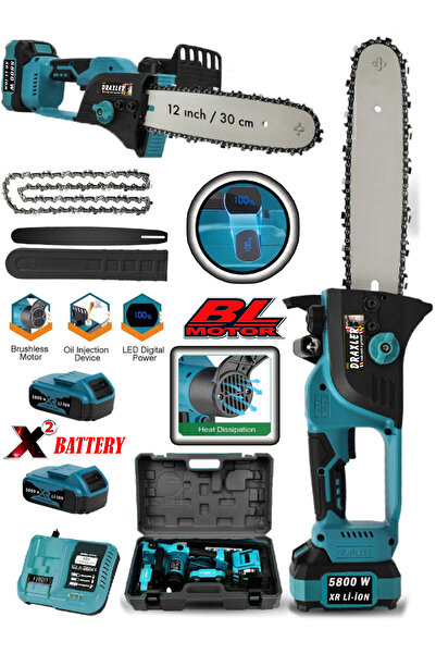 Pro Draxler Alman Teknoloji DİJİTAL 5800 VF 30 CM PALA Çift Bataryalı Şarjlı ...