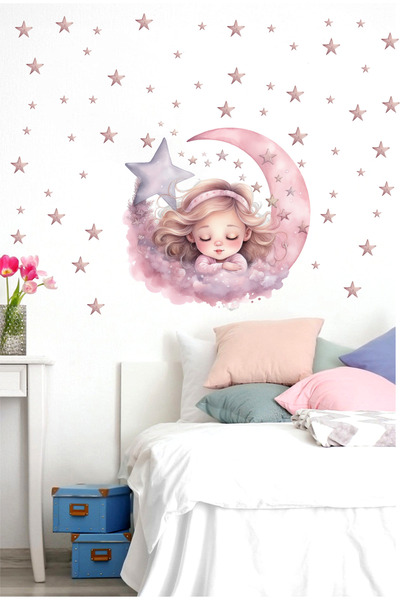 efekt reklam Rüya Perisi Bebek-Çocuk Odası Duvar Yapışkanlı Sticker Seti