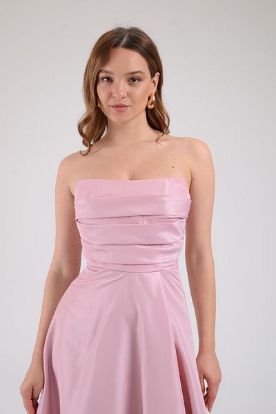 SpringStore Strapless Powder Taffeta Evening Dress