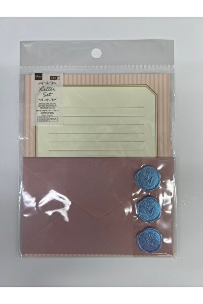 Concord Japon Pembe Mektup Seti - Kağıt , Zarf , Mühür Sticker