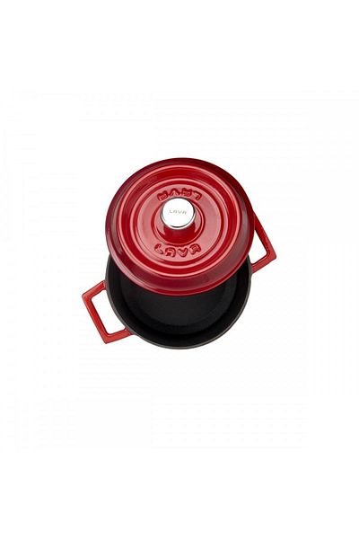 Lava Cast Iron Round Pot. Trendy Diameter(ø) 14cm. - Red