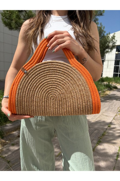 MaVaux Mia Hasır Jüt Clutch Çanta