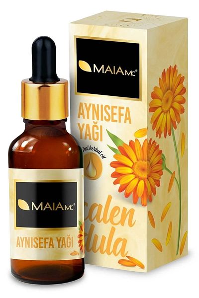 Maia mc 20 Ml x 2 Pieces Calendula Oil - Vibrant and Shiny Hair, Dandruff Remover