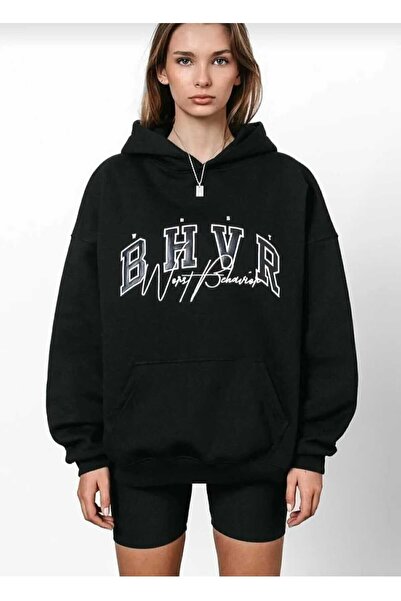 KOZİA OUTDOORS Unisex Μαύρο Φούτερ με Κουκούλα - Vengeance BHWR με στάμπα