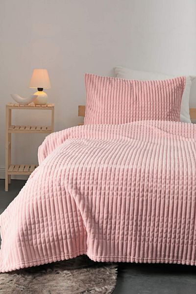 Sarar Merinos Modern Line Single 2 Piece Blanket Set Powder