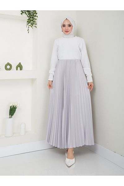VOLT CLOTHİNG Fustă plisată damă - Model Basic cu Talie elastică