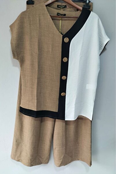 akkanatbutik Women's Double Suit - Blouse and Pants Set