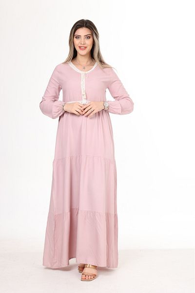 mervemoda Γυναικείο καλοκαιρινό μακρυμάνικο φόρεμα