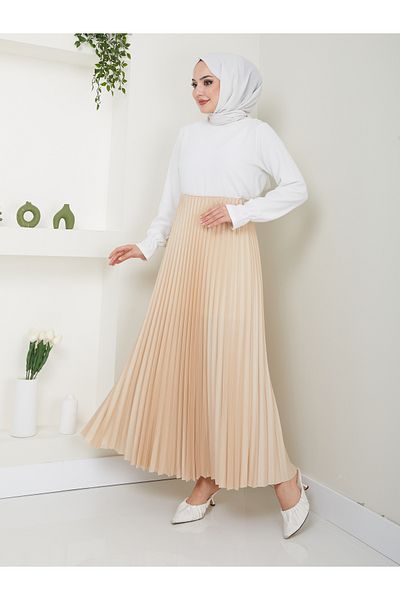 VOLT CLOTHİNG Damen Faltenrock - Basic Modell mit Gummibund