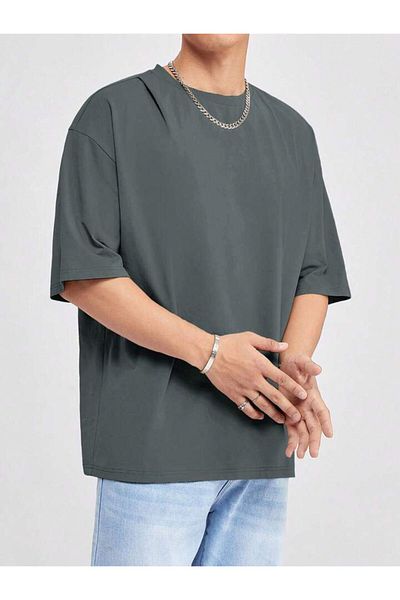 FAVORİST Comfortable Cut Men's Cotton Oversize T-Shirt - Short Sleeve