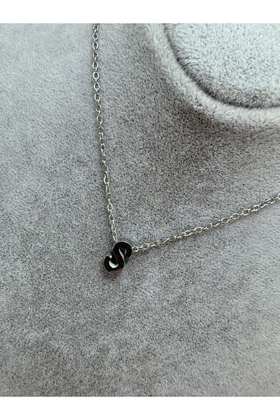 CT STONES Silver Minimal Letter Necklace