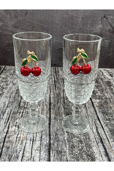 YzHome Single Crystal Glass Cherry Coffee Side Cup Cocktail Soft Drink Cup 220ml